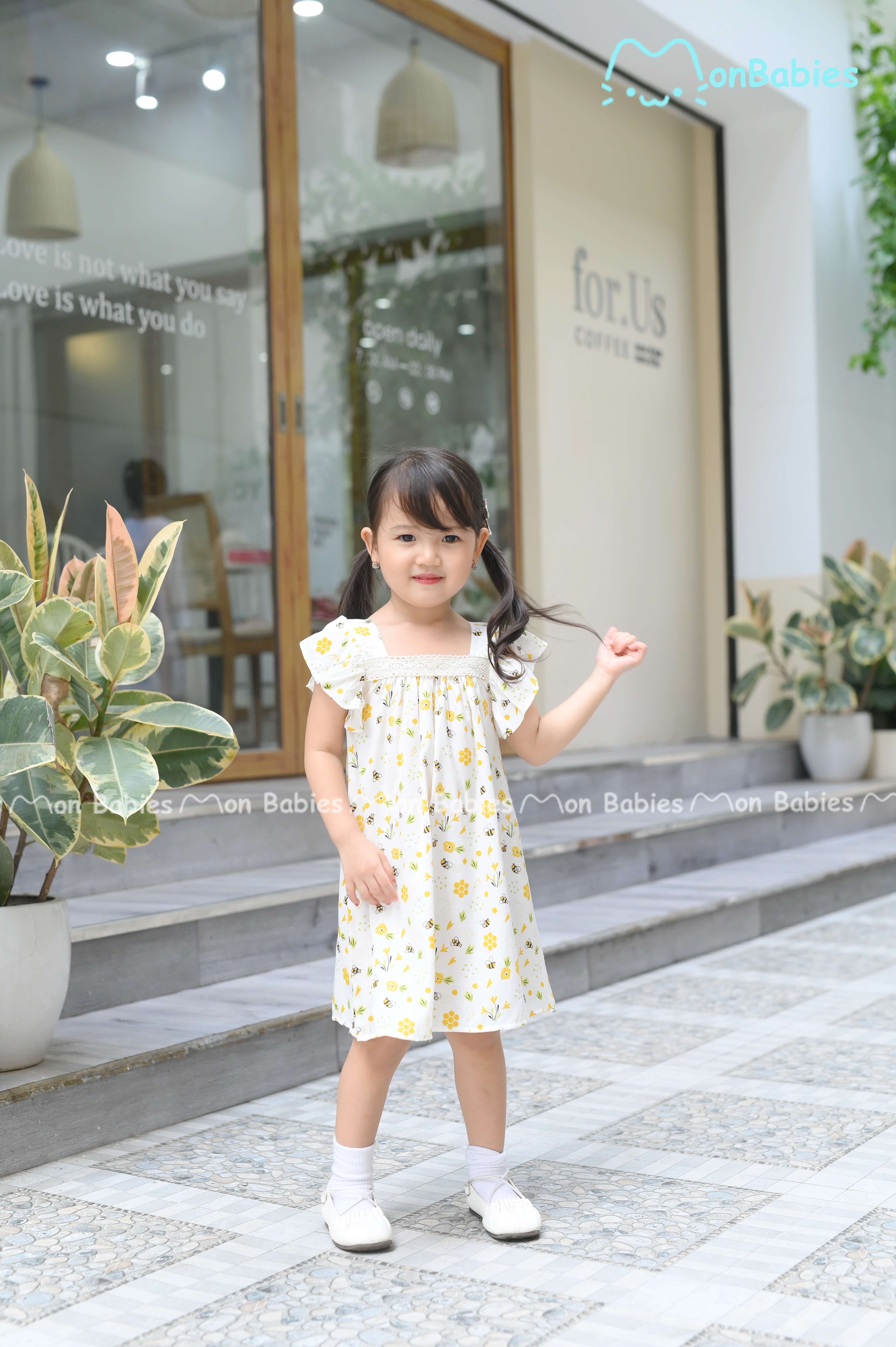 Đầm hoa đũi phối chân xoè Fivedays #46 Đầm hoa đũi phối chân xoè Fivedays